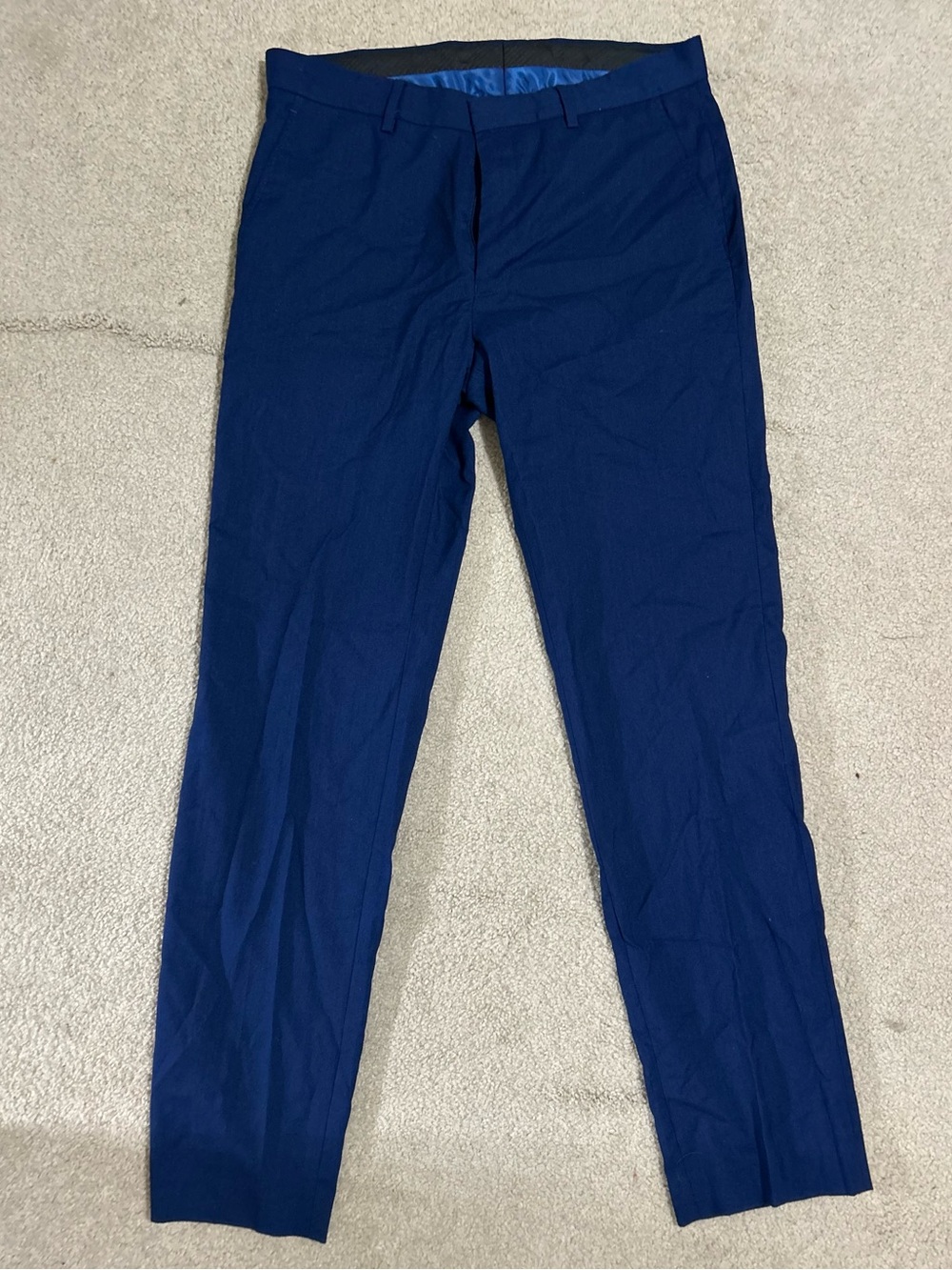 Billy London Men's Tailored Dress Pants in Navy Blue